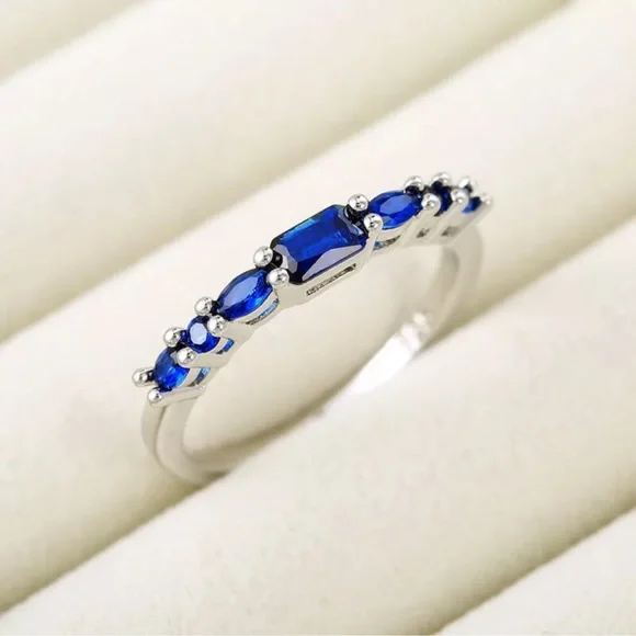 Wedding Women Rings Gifts Charm 925 Silver Jewelry Cubic Zirconia Rings - Picture 4 of 4